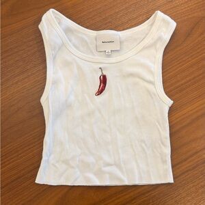 Reformation Chili White Tank Top